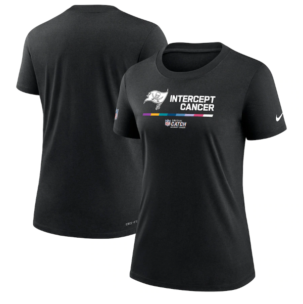 Women's Tampa Bay Buccaneers 2022 Black Crucial Catch Performance T-Shirt(Run Small)